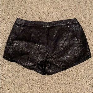 Express Metallic Snakeskin Skort